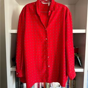 Vintage Cacharel Paris Red Long Blouse